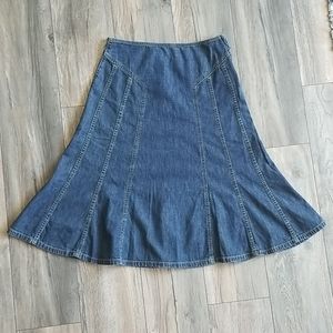 Liz Claiborne Denim Fit & Flare Skirt, Size 8